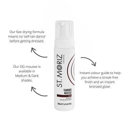 St Moriz Self Tan Range Instant Self Tanning Mousse Dark 6.76oz (200ml)