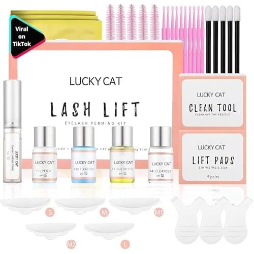 Lash Lift Kit for Eyelash Perm, Professional Lash & Brow Lift Natural Ingredient for Long-Lasting Natural Curl & Self Lash Lifting, Brow Lamination Set for Salon-Quality Results at Home