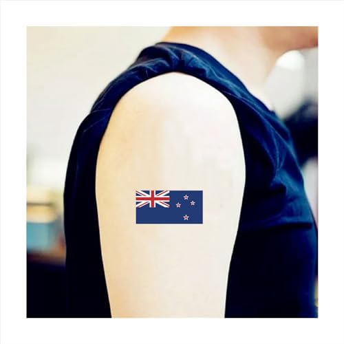 30 Sheets New Zealand Flag Temporary Tattoos Fans Face Tattoo Stickers for Adults Kids Group Activity Props