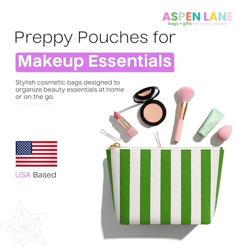 Aspen Lane Makeup Bag Set of 5 Waterproof Cosmetic Bags for Women Travel Makeup Bag Organizer Small Makeup Pouch Bulk Gifts for Bridesmaids Bachelorette Party and Travel Pouches white Green