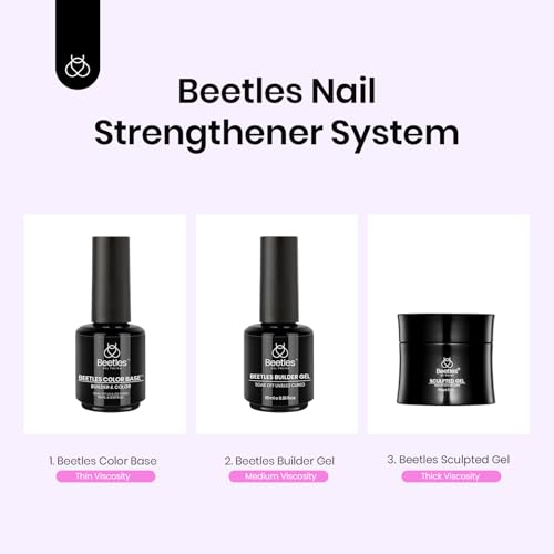 Beetles Builder Gel for Nails-Cover Nude Translucent 8 in 1 Nail Thickening Strengthening Building Apex for Beginner DIY Salon at Home,Natural Nude Builder Nail Gel, UV & LED Lamp Cured Needed