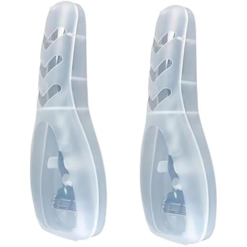 2Pcs Clear Portable Travel Men Manual Razor Protector Plastic Box Cover Container Storage Shaver Holder Protector Case Organizer Men's Electric Shaver Accessories