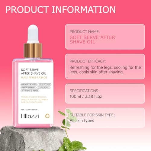 After Shave Oil Women for Ingrown Hair and Razor Burns, Razor Bumps Stopper Soothing & Hydrating Post Shave Oil, Fast Absorption, Sensitive Skin Safe, 100ml, Strawberry and Vanilla