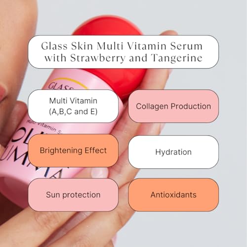 Olivia Umma Glass Skin Tanghulu Strawberry & Tangerine Serum ? Anti Aging Korean Face Serum with Niacinamide & Vitamin C, B, A, E ? Brightening & Hydrating Korean Skin Care for Face ? 40ml