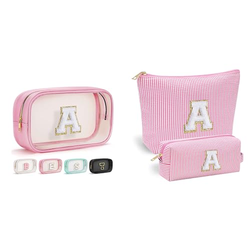 YOOLIFE Personalized Teen Girl Gifts Initial Cute Cosmetic Makeup Bag