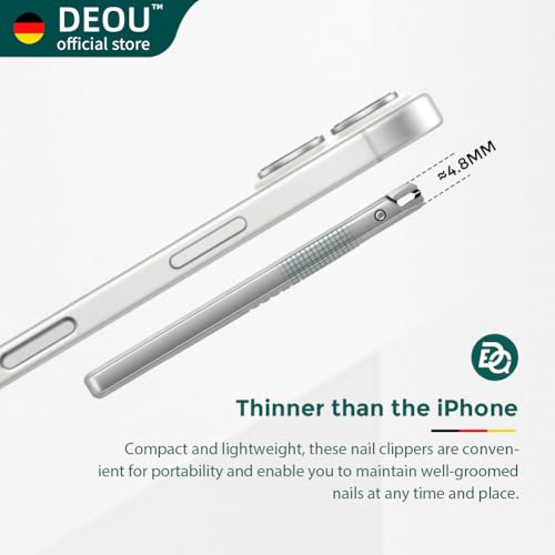 DEOU Folding Ultra-Thin Nail Clippers, Newly Upgraded Anti-Splash mini Stainless Steel Manicure Tool, take with You When Traveling, own Nail File, Men's and Women's Gifts (Nail Clippers + Gift Box)