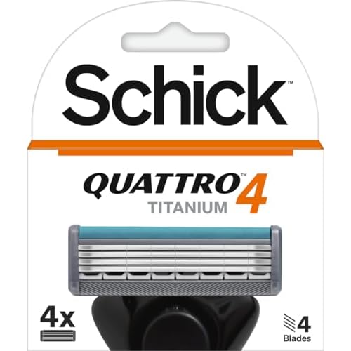 Schick Quattro Cartridges, Titanium, 4 ct.