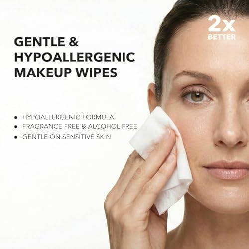 Brookstone Individual Makeup Remover Wipes - Ultra Soft, Makeup Remover Wipe Individually Wrapped, Gently Cleanse & Remove Makeup, 40 Count Makeup Wipes Individually Wrapped