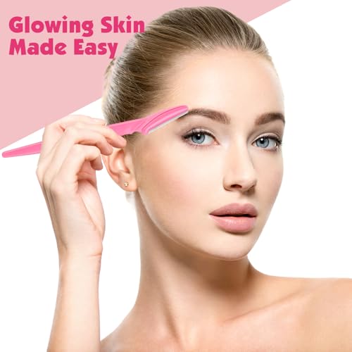 100 Pcs Eyebrow and Face Razors for Women and Men, Multi-Color Facial Shavers with Protective Covers, Safe for Beginners