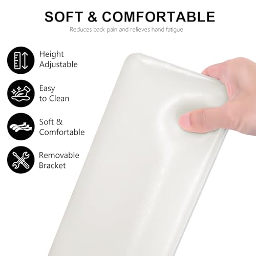 Arm Rest for Nails Tech,Height Adjustable Nail Arm Rest Stand,Cleanable Leather Hand Rest Holder Pillow,Manicure Armrest with Detachable Plastic Legs,Anti-slip
