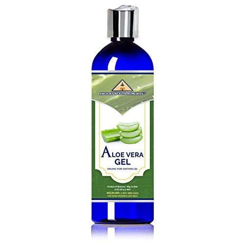 ANCIENT HEALTH REMEDIES Organic Unrefined Cold Pressed PURE ALOE GEL, Bulk Wholesale Beauty, Skin Care, Moisturizing DIY GEL For DYI Skin Products (INDIA) (16 oz)