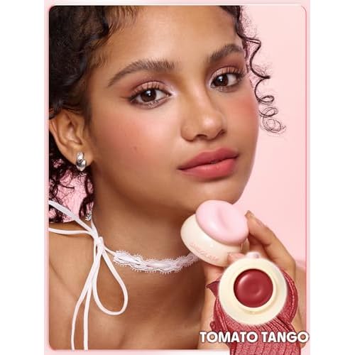 SHEGLAM Bounce Putty Pocket Lip Pot velvet Matte Lip Gloss Soft High Pigment Color Lip Stain with Brush-Tomato Tango
