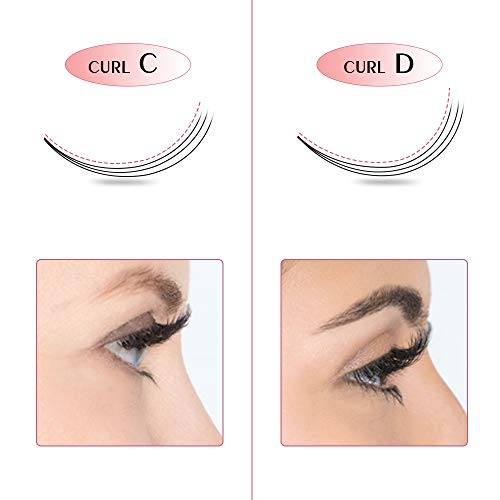Premade Fans Eyelash Extensions 3D-D-0.07-13 Short Stem Premade Volume Eyelash Extensions 3D 5D 7D Volume Lash Extensions 9 to 20 mm Pre made Lash Fans C D Curl .07 .10(3D-D-0.07,13mm)