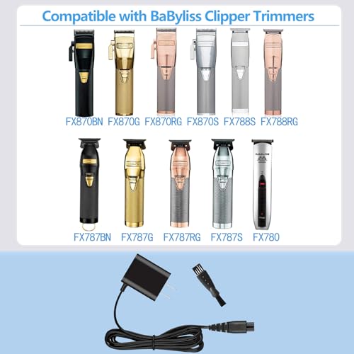 Replacement for BaByliss PRO Trimmer Charger Cord Compatible with BaByliss PRO FX870 FX788 FX787 FXSSM FX820 FX726 FX825 Clipper Trimmers, 4.5V Power Cord is ETL Certified