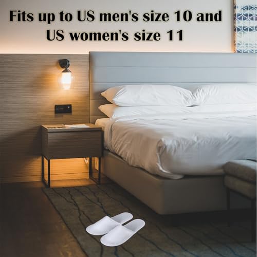 30 Pairs 10.5 Inch Disposable Slipper for Guests, White Spa Slippers Bulk House Slippers Non Slip Closed Toe Travel Footwear for Hotel Guests Women Men, Medium
