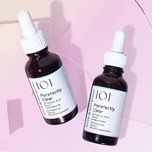 Geek & Gorgeous ? Porefectly Clear ? Lightweight Gel Exfoliant with 2% Salicylic Acid (BHA) & Sarcosine ? Helps Unclog Pores & Reduce Excess Oil ? For Oily & Combination Skin ? 1 oz