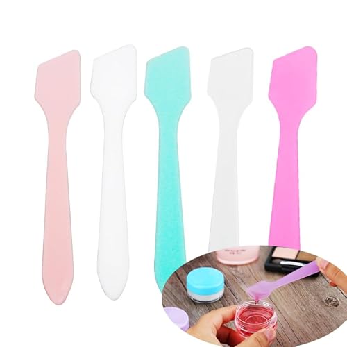 120 Pack Cosmetic Spatula, Small Plastic Spoon for DIY Facial Lip Mask, Face Cream, Body Lotion, Disposable Makeup Scraper, Multipurpose Mini Applicator for Mixing, Skincare, Sampling, Waxing