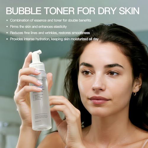 Bubble Toner Deep Moisturizing, Hydrating and Refreshing Cloud Glow Toner for Face Nature Vegan Korean Skin Care 180ml/6.1 fl.oz.