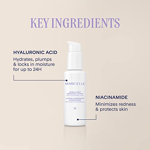 Marcelle Ultra-Light Moisture Lotion, Vegan, Cruelty-Free, Clean, Non-Comedogenic, Fragrance-Free, Paraben-Free, Mineral Oil-Free, Hypoallergenic, 100 mL