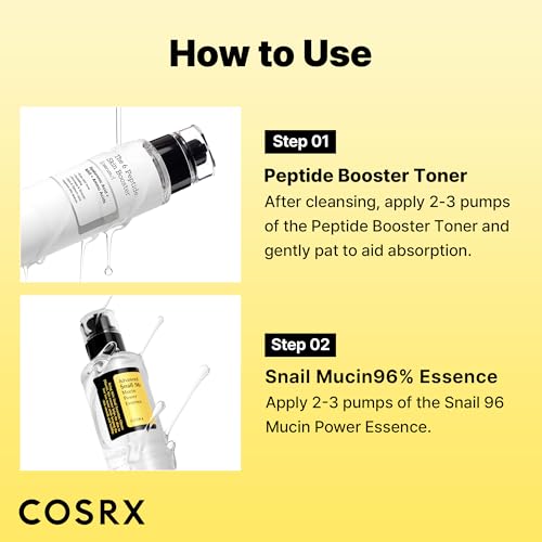 COSRX Snail Mucin 96% Peptide Booster Set - Amazon Exclusive - Korean Skin Care, Gift Sets, Skin Care Sets for Women, Advanced Snail Mucin Serum, Face Serum