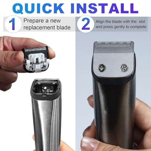 59300 Stainless Steel Replacement Detachable 30mm Standard Blade Compatible with WHAL All in One Lithium Ion Trimmer 9864/9864SS/9686/9818A/9854L/9876L/9854/WSS3L/SS2L etc (2 Pack)