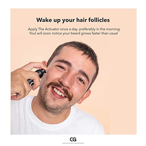 Copenhagen Grooming Beard Growth Kit - Premium Beard Set for Men: Beard Roller, Cleanser, Beard Activator Serum and Beard Keychain Comb (The Activator 1 fl. oz.)