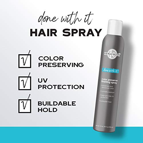 Keracolor Color Preserving Finishing Hair Spray, Keratin Infused UV Protection, Color Enhancement, Buildable Hold, 10 Fl Oz