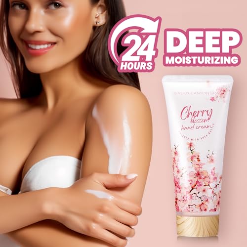 Green Canyon Spa Gifts for Women 11 Pcs Cherry Blossom Spa Gift Baskets Luxurious Birthday Gift for Mom Her Friend Sister Wife Mothers Day Gifts for Her Bath and Body Gift Sets Presents for Her