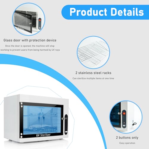8L UV Cleaning Cabinet, High Capacity Nail Tool Cleaning Machine with Timer for Bottle Manicure Spa Barber Tool Equipment Cleaning