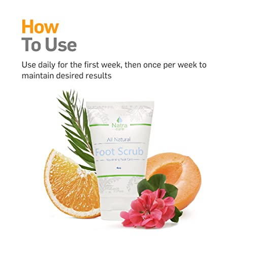 NatraCure Exfoliating Foot Scrub for Pedicures ? Foot Exfoliator for Rough Feet, Dry Feet and Crusty Feet Treatment ? Pedi Scrub Foot Softener & Smoother ? Foot Soap Tea Tree Oil Foot Wash ? 4 oz