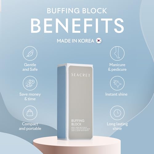 SEACRET Minerals From the Dead Sea Luxury Hand and Nail Care Spa Bundle - Mud Bar Soap (4.4 oz), Cuticle Oil (20 mL), Nail Buffing Block (Pack of 2) - 3-Piece Set