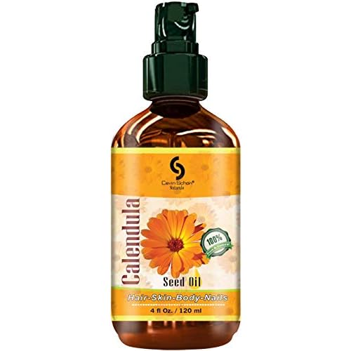 4 fl oz 100% Pure Calendula Infused Oil - for Body, Nails & Hair - Perfect Natural Skin Moisturizer