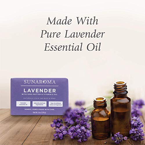 Sunaroma Lavender W/Shea Butter & Vitamin E Oil Soap (Pack of 1)