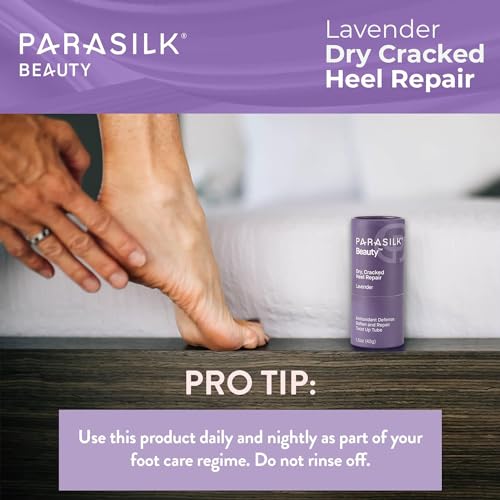 Parasilk Beauty Lavender Heel Repair Moisturizing Stick for Dry, Cracked Feet. Superior Antioxidant Oils & Wax Repair & Soften Dry Skin