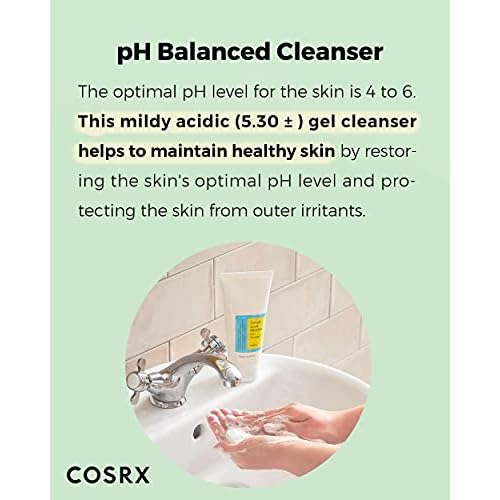 COSRX Low pH Good Morning Gel Cleanser 1.7 fl.oz / 50ml | TSA Approved Travel Size Mild Face Cleanser | Korean Skin Care for Acne Prone Skin, PH Balancing, Anti Acne, Breakouts Treatment