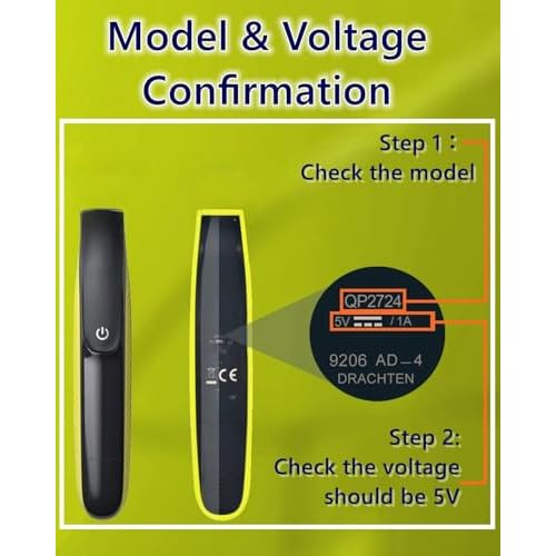 5V Charger Compatible with Philips norelco one Blade 360 QP2724 QP2834 QP1324, Compatible with Phillips PQ889 MG5910 MG7910 MG9510 QP1924 QP6507 QP6552 Electric Trimmer Charging Cord