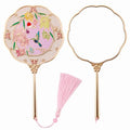 Hand Mirror, Handheld Mirror with Hummingbird Embossed Patterns, Elegant Metal Hand Craft Makeup Mirror, Beautiful Gift Value, Compact and Portable (Hummingbird Gold)