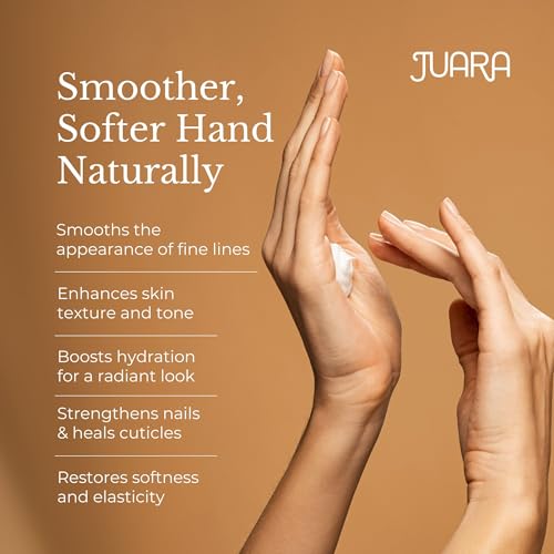 Juara Hand & Nail Balm - Anti Aging Hand Cream for Dry Cracked Hands - Cuticle Treatment with Coconut Oil & Shea Butter - Moisturizing Hand Cream for Women - Natural Ultra-Rich Hand Balm