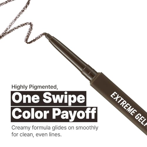 CLIO Extreme Gelpresso Pencil Eyeliner, Gel Smooth Waterproof Formula, One Swipe High Pigment Color, Smudge Resistant Long Wear, Creamy Glide, Blend Control, Defined Eye Precision (001 Black Brown)