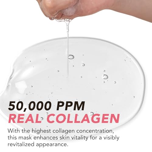 Collagen Face Mask, Bio-Collagen Deep Hydrating Overnight Mask with Hyaluronic Acid, Anti Wrinkle Lifting Mask for All Skin Types, Anti Aging Facial Mask,Pore-Minimizing,Firming&Elasticity(4 PCS)
