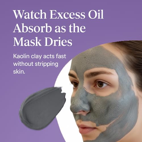 Kaolin Clay Face Mask for Oily Skin ? Deep Pore Cleanser, Oil Control & Detox, Natural Clay Facial Mask for Women & Men ? Hydrating & Softening Skincare Treatment