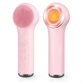 Facial Cleansing Brush, 2 in 1 Rechargeable Silicone Face Scrubber with Heat Massage Head, Electric Vibrating Exfoliating and Massaging, Waterproof Face Cleanser for Women and Men (Pink)