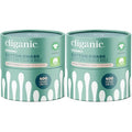 Cliganic Organic Cotton Swabs, 400 Count - 100% Pure Natural Cotton, Chlorine-Free Hypoallergenic, Soft, Gentle & Absorbent Paper Buds (Pack of 2)