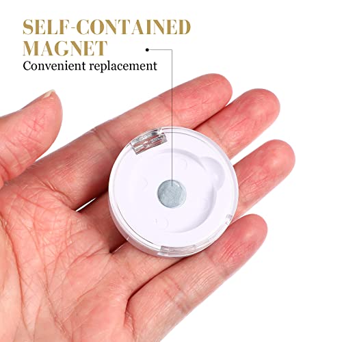 FRCOLOR 4Pcs Empty Magnetic Eyeshadow Cases Small Round Single Color Makeup Palette DIY Refillable Eyeshadow Container Lipstick Pallet Pans for Lipstick Blush Powder 1.57X1.57X0.47in