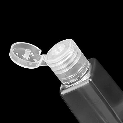SOUJAP 100 PCS 30ml /1oz Empty Bottles with Flip Caps, Plastic Flip Cap Bottles, Clear Travel Refillable Containers for Water, Lotions, Shower Gel
