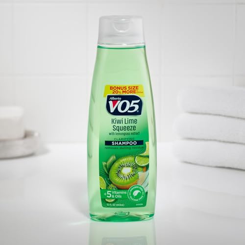 Alberto VO5 Kiwi Lime Squeeze Clarifying Shampoo - Moisturizing Shampoo with Clarifying Formula - 5 Vitamins and Oils - Fruity Kiwi Fragrance - 15 oz,(Pack of 3)