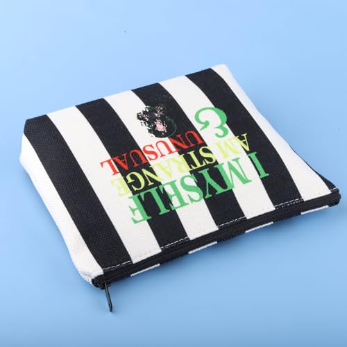 FOTAP Horror Movie Gift Movie Quote Makeup Bag Halloween Bag Goth Gift (I MYSELF)