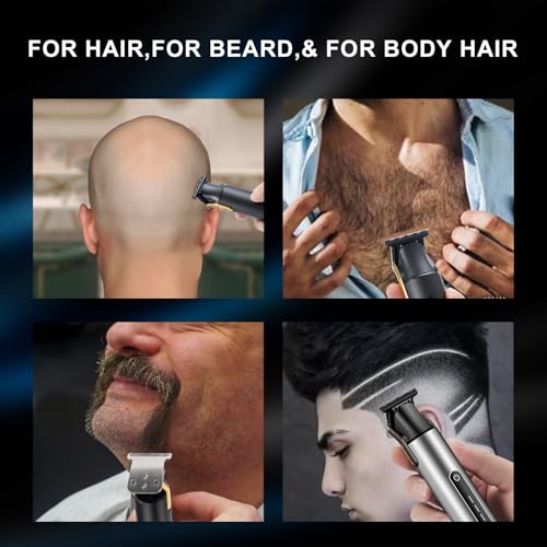 Hair Trimmer for Men,Professional Barber Trimmer,Cordless T-Blade Hair Clippers Precision Edgers T Liners Rechargeable Beard Trimmer,Waterproof Haircut kit,Long-Lasting Battery