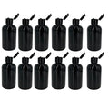 Natural Farms 4 oz Black Boston Plastic Bottles -12 Pack Empty Bottle Refillable - BPA Free - Essential Oils - Aromatherapy | Black Flip Top Snap Cap - Made in the USA