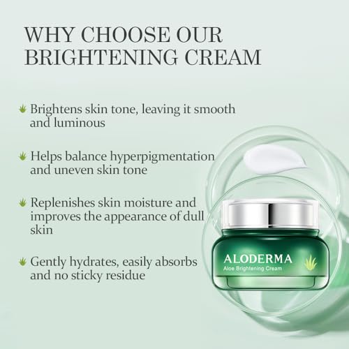 Aloderma Essential Aloe Brightening Skin Care Set - 4 Pieces - Gel, Cleanser, Toner, Cream